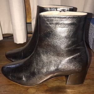 Metallic ankle booties